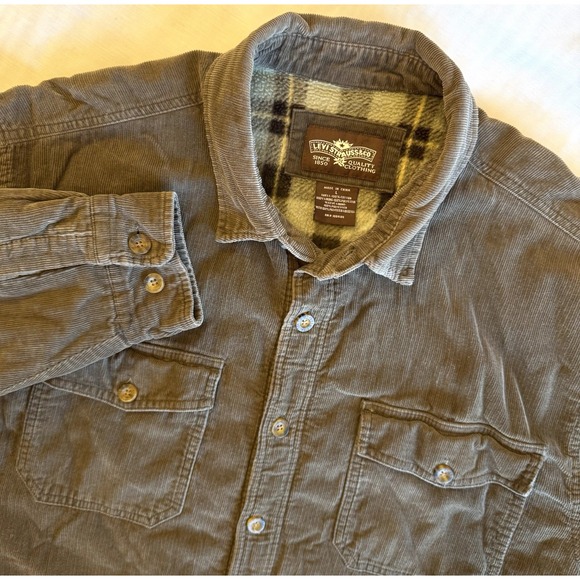 Levi's Other - Levi Strauss Co Shirt Jacket Men Large Brown Corduroy Fleece Lined Shacket Coat